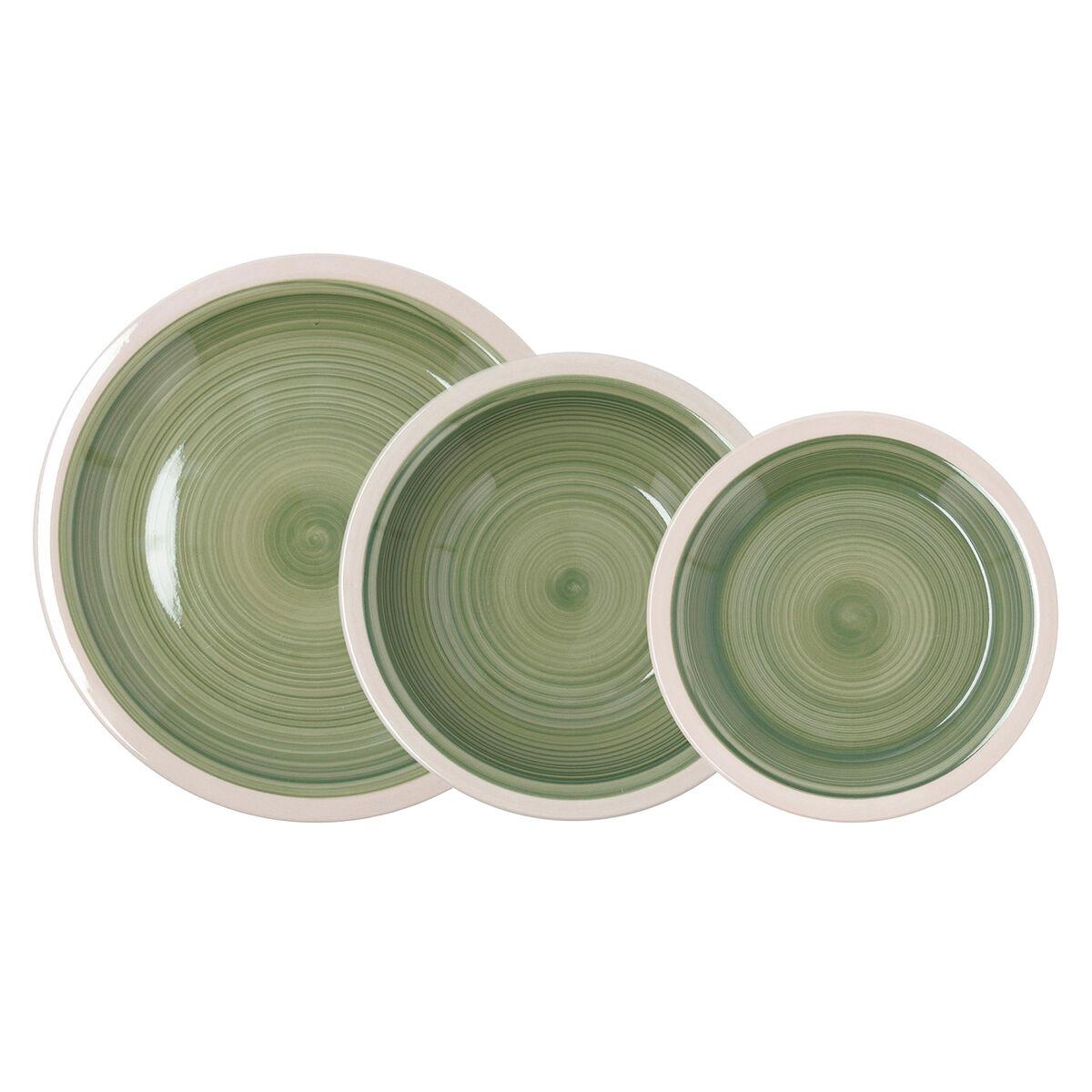 Vajilla Quid Calypso Verde Cerámica 18 Piezas