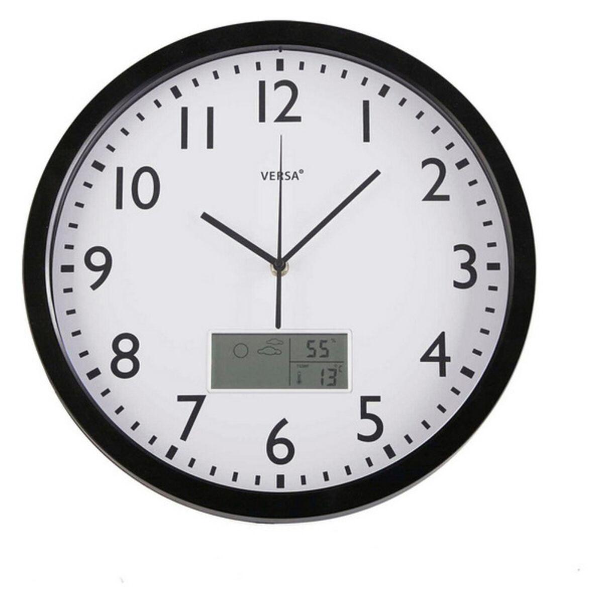 Reloj de Pared Versa Negro Plástico Minimalista 4 x 35 x 35 cm