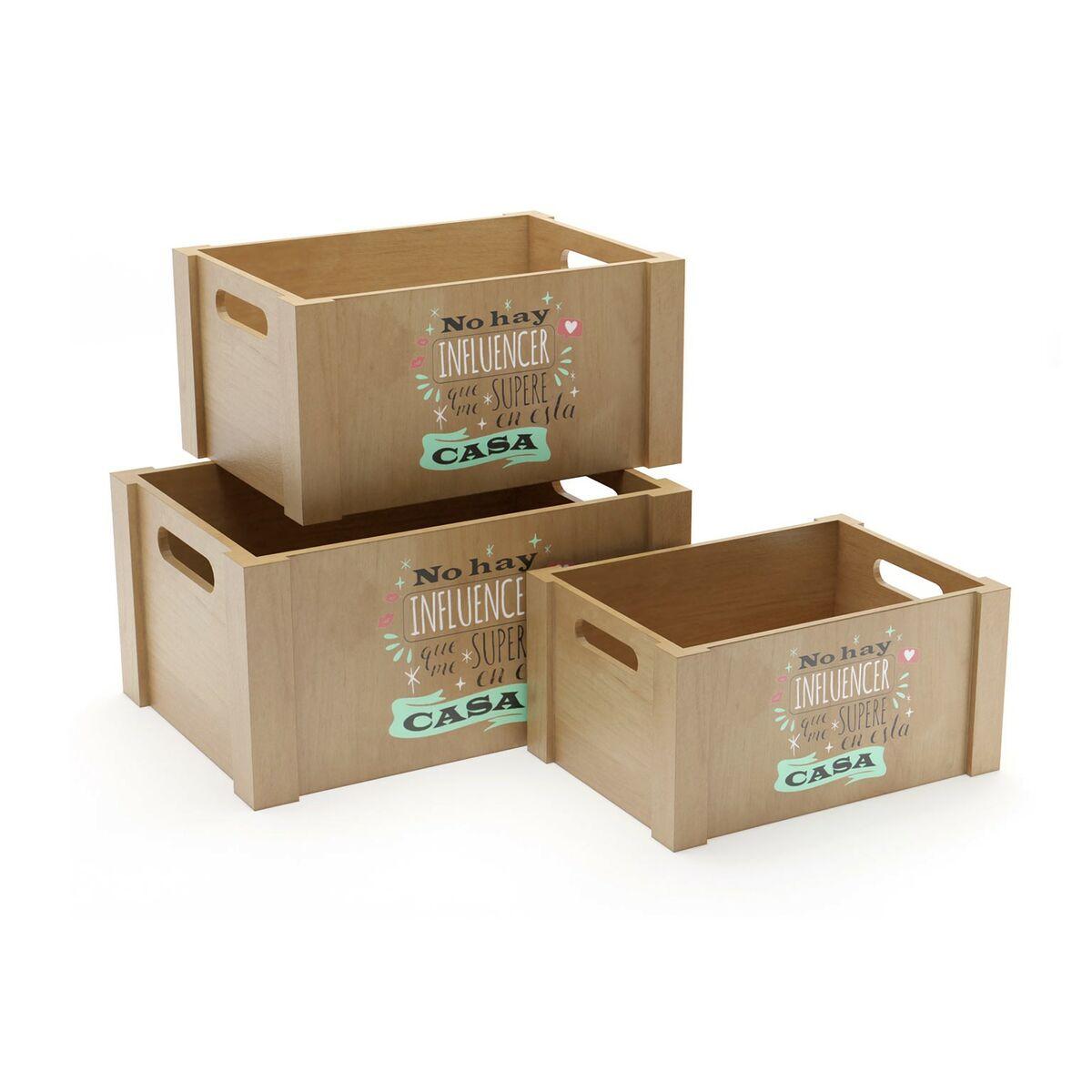 Juego de Cajas Decorativas Versa Madera (3 Piezas)