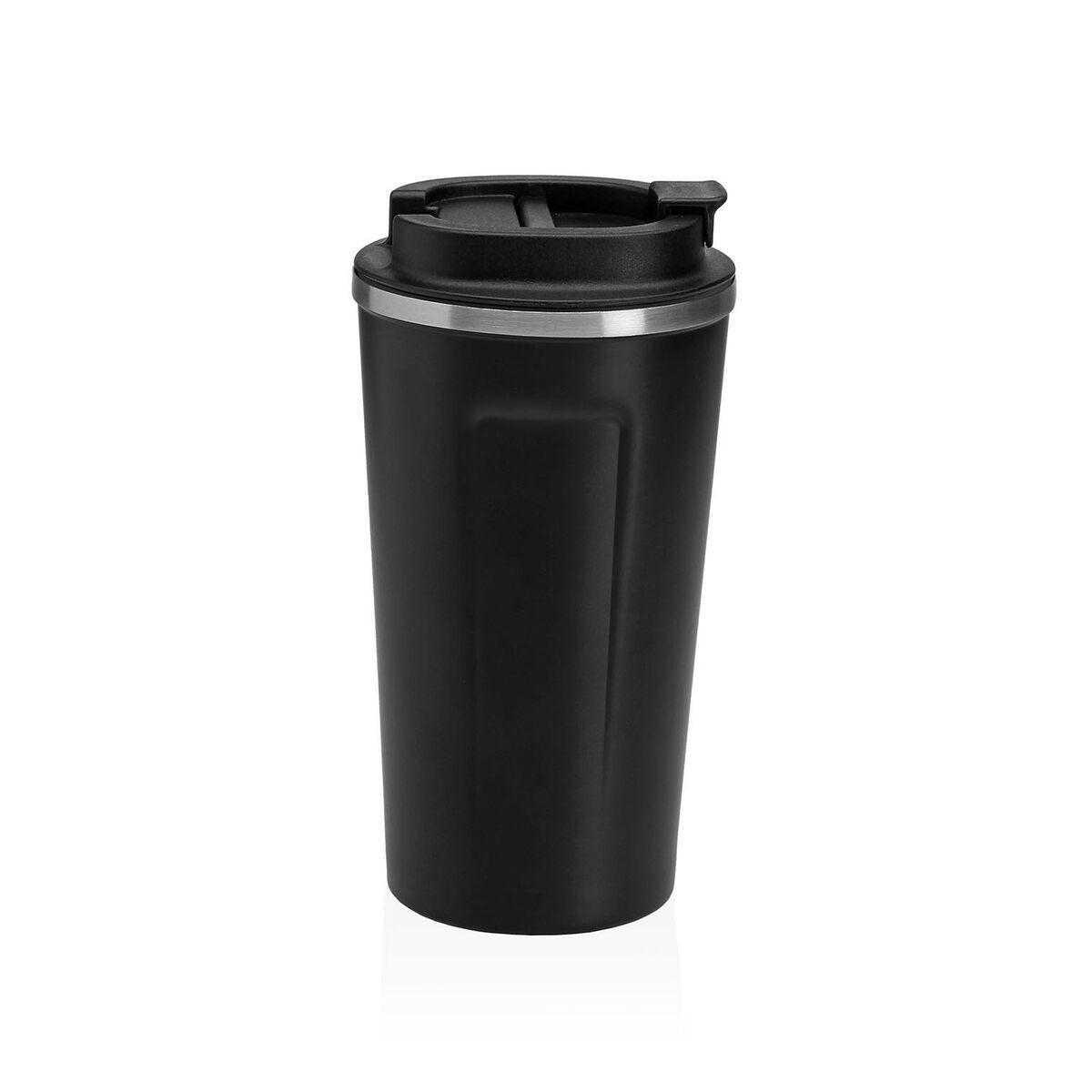 Vaso con Tapa Versa Negro Acero Polipropileno 510 ml