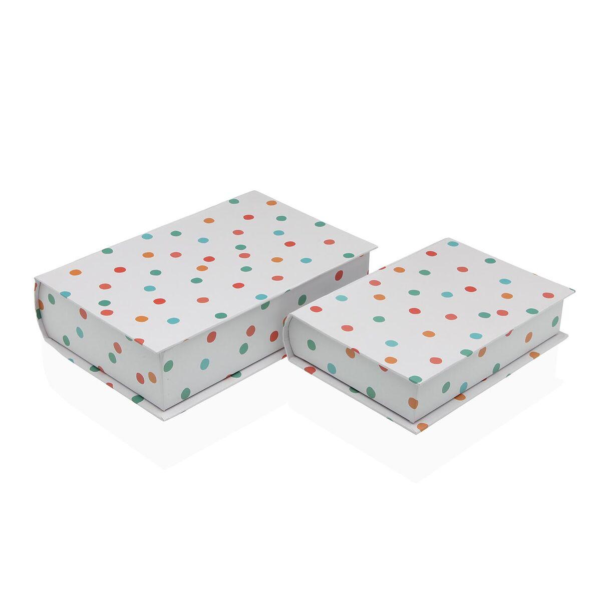 Caja Decorativa Versa Lienzo Madera MDF Libro