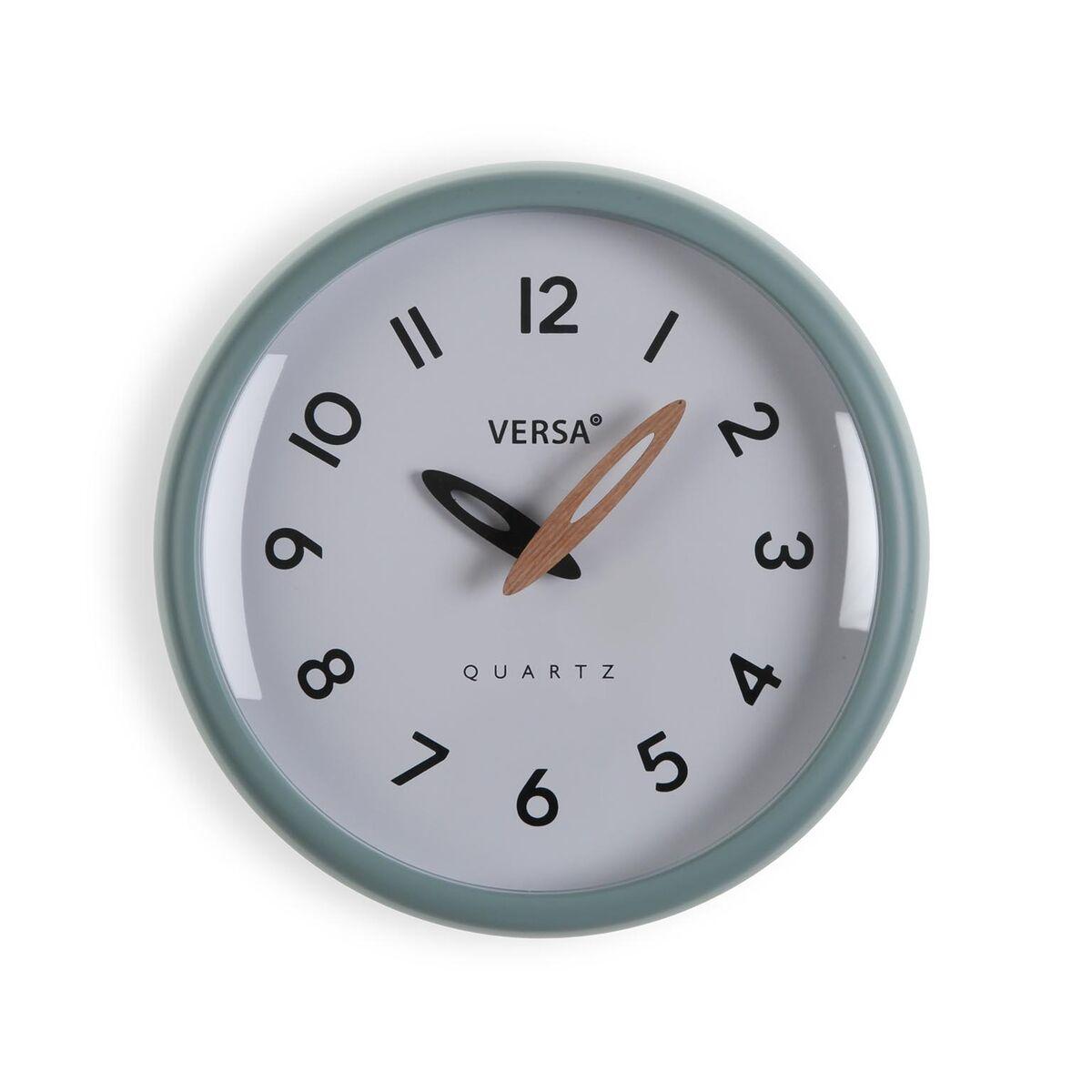 Reloj de Pared Versa Blanco Verde Plástico