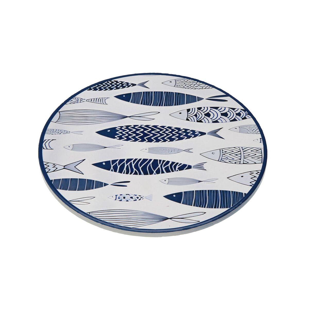 Salvamantel Versa Azul Corcho Cerámica Peces 20 X 0,6 X 20 CM