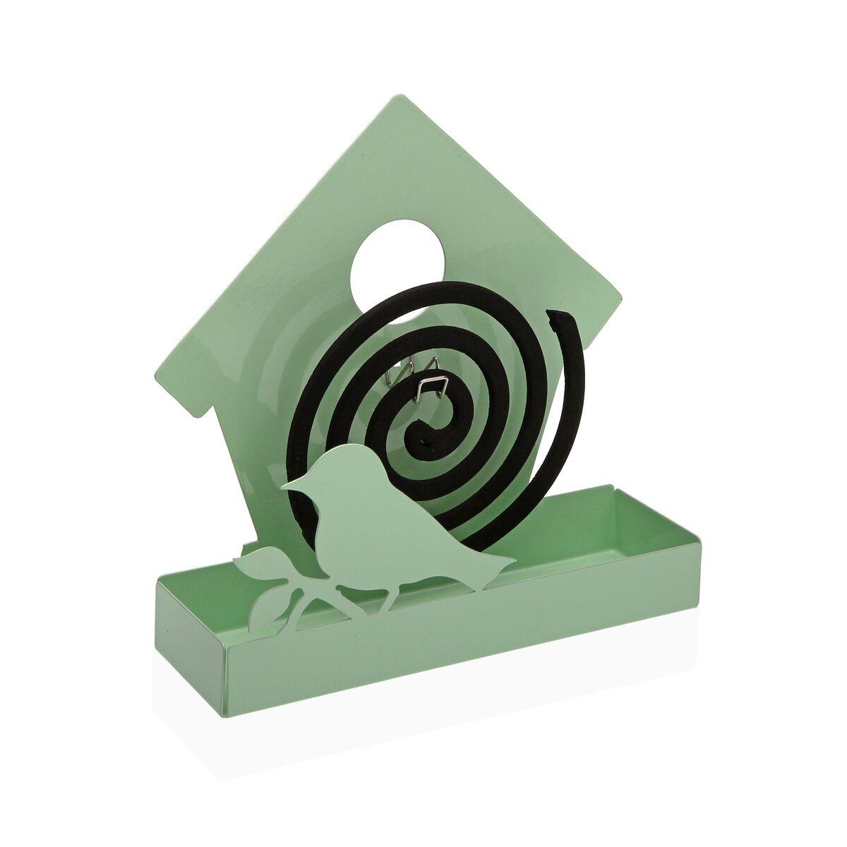 Soporte para espirales antimosquitos Versa Verde Metal 5 x 17 x 17 cm Pájaro