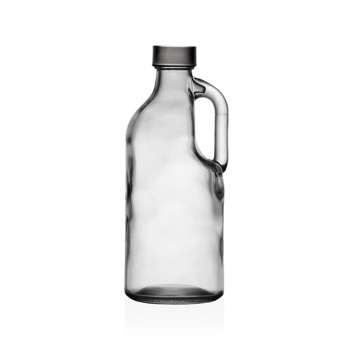 Botella de Agua Versa Transparente Vidrio Aluminio
