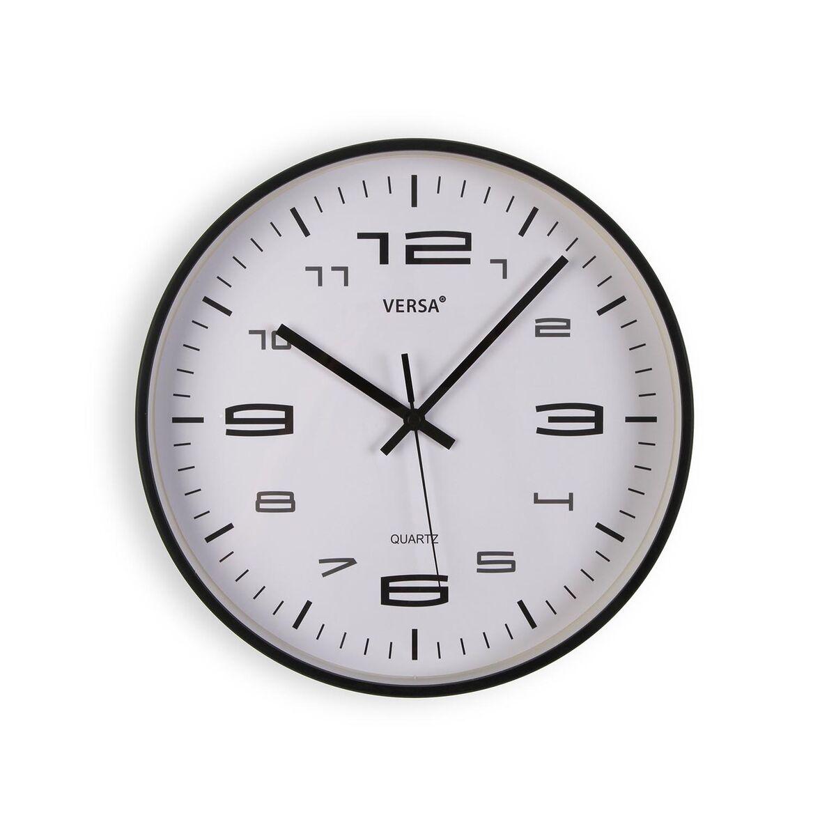 Reloj de Pared Versa Negro Plástico 25 x 25 x 4 cm
