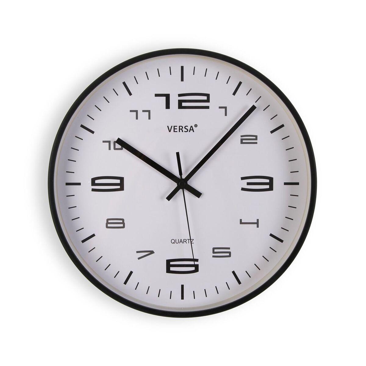 Reloj de Pared Versa Negro Plástico 30 x 30 x 4 cm