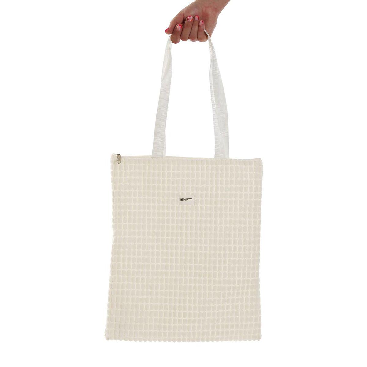 Bolso Mujer Versa Corduroy Blanco 40 x 33 cm