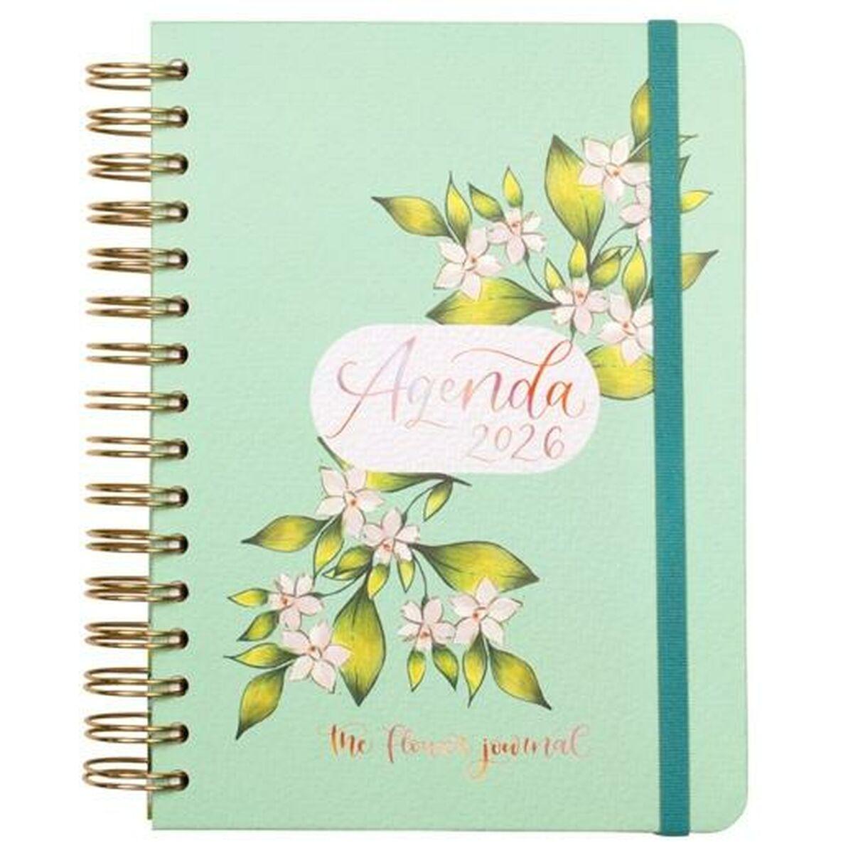 Agenda Finocam THE FLOWER JOURNAL A5 15,5 x 21,2 cm Verde 2026