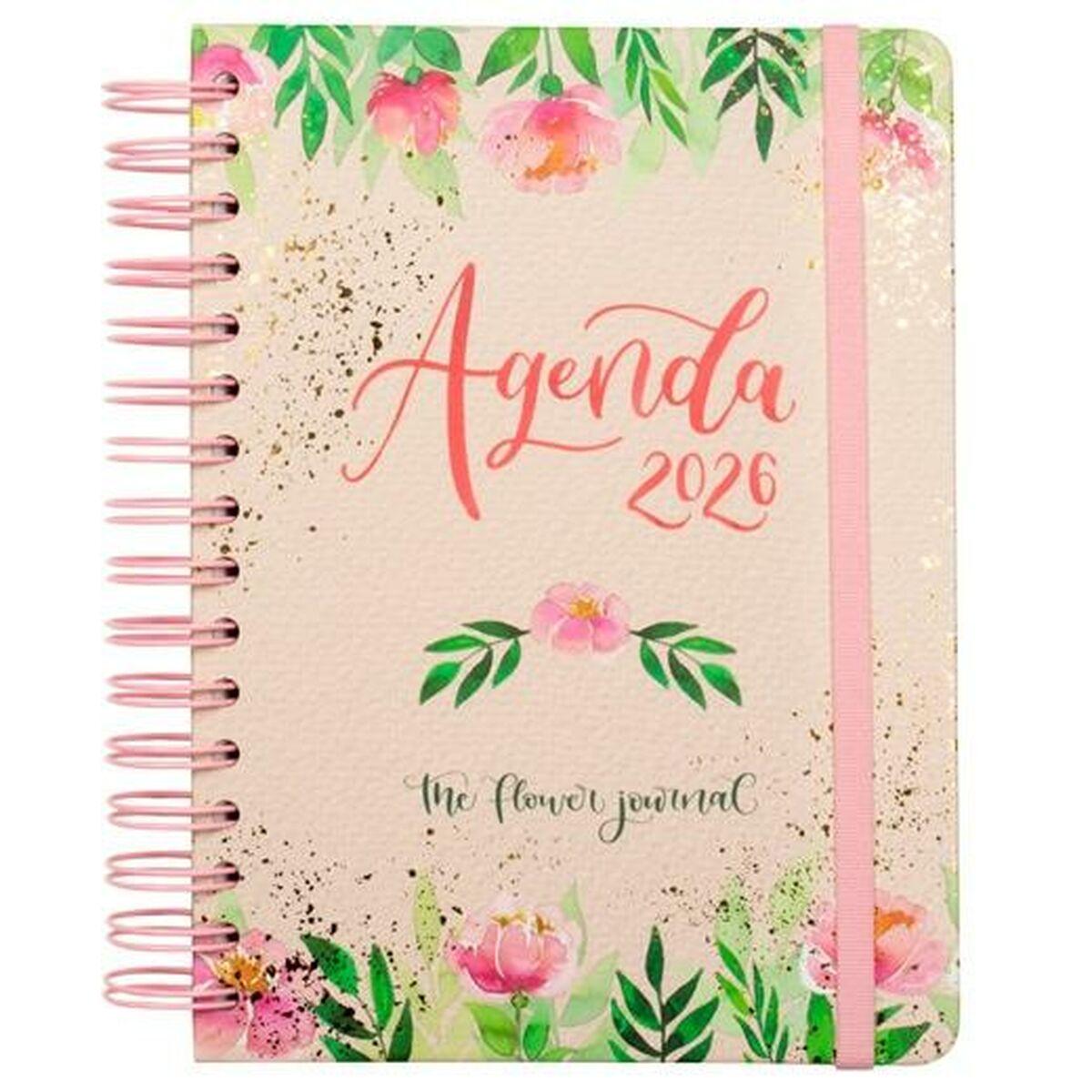 Agenda Finocam THE FLOWER JOURNAL A5 15,5 x 21,2 cm Rosa 2026