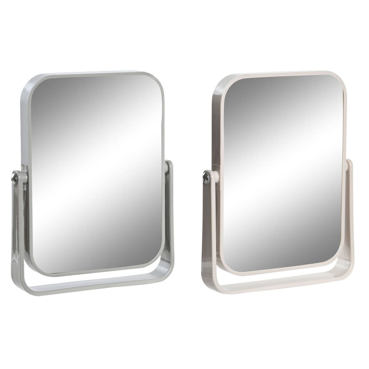 Espejo con Soporte DKD Home Decor Beige Gris Crema Poliestireno 15 x 2,5 x 19,2 cm (2 Unidades)