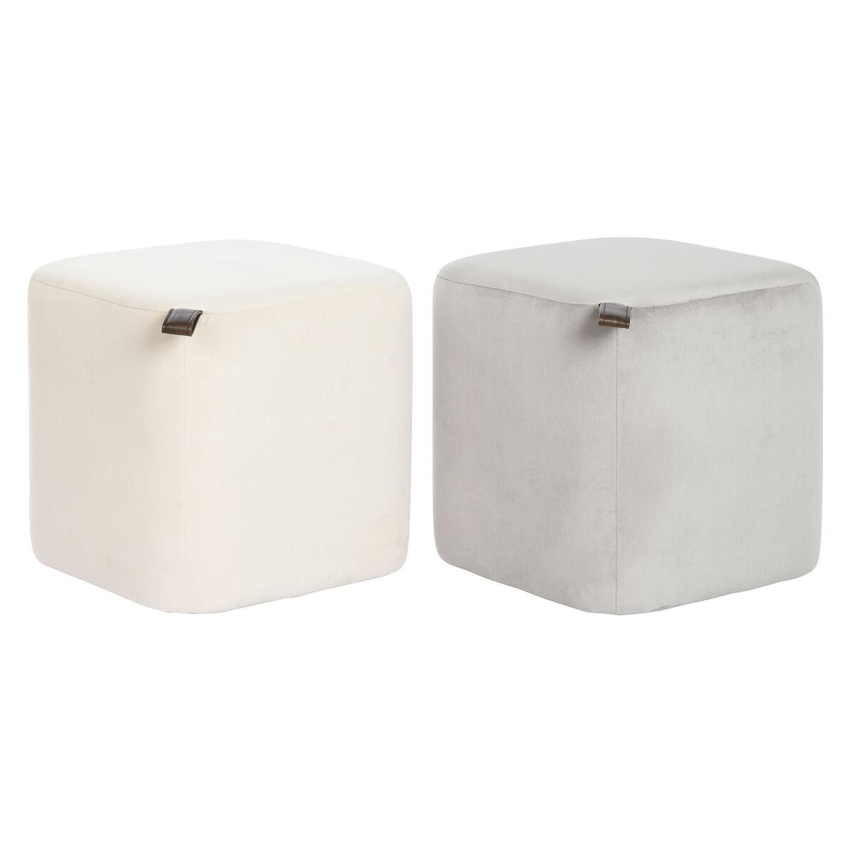 Reposapiés DKD Home Decor Amarillo Azul Beige Gris Scandi 35 x 35 x 35 cm (2 Unidades)