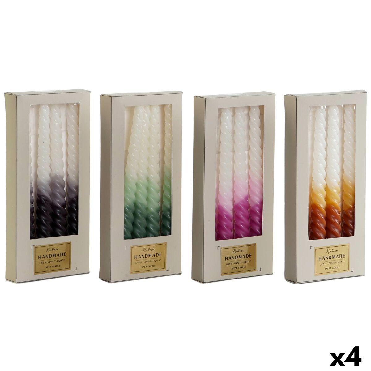 Set de Velas DKD Home Decor Bicolor 2 x 2 x 25 cm 2 x 2 x 20 cm 4 Piezas (4 Unidades)