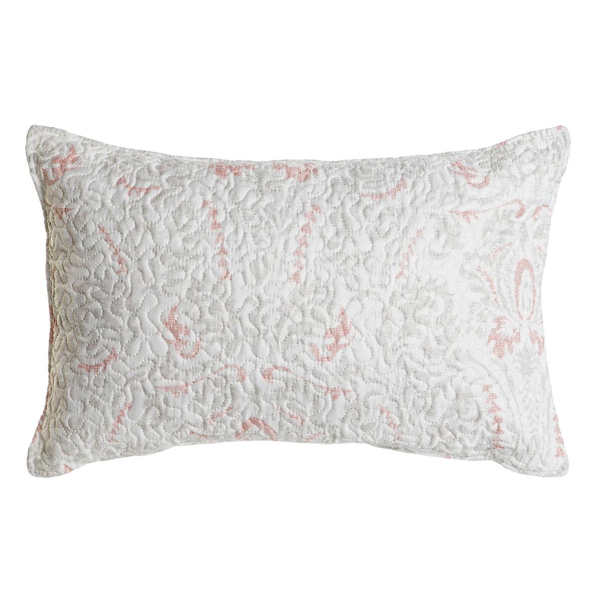 Cojín DKD Home Decor Blanco Poliéster Floral 60 x 10 x 40 cm