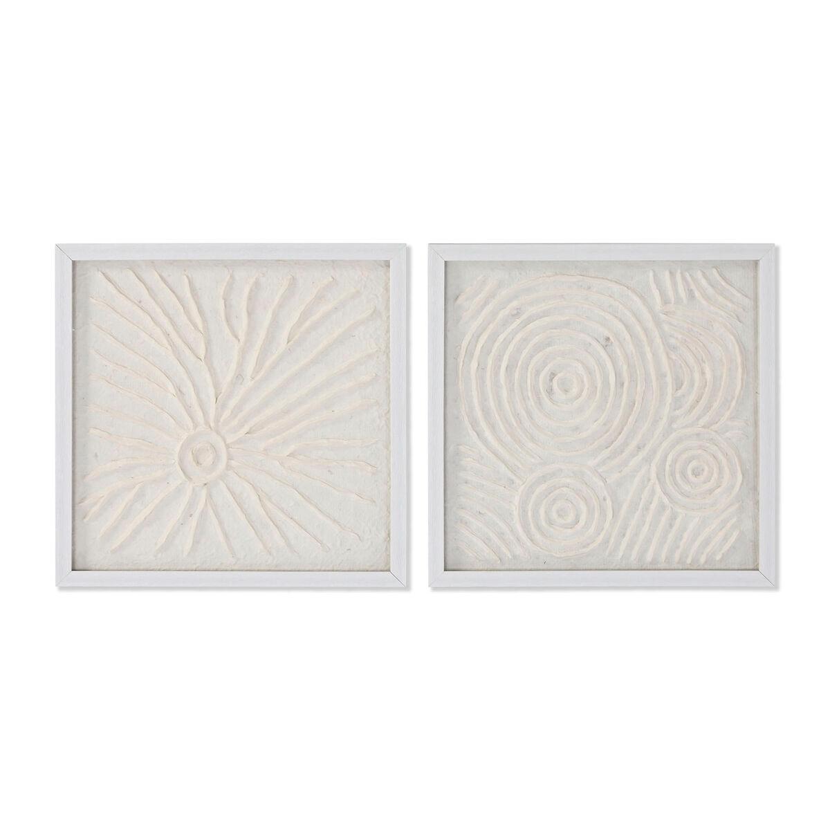 Juego de 2 cuadros Home ESPRIT Papel Cristal 35 x 2 x 35 cm