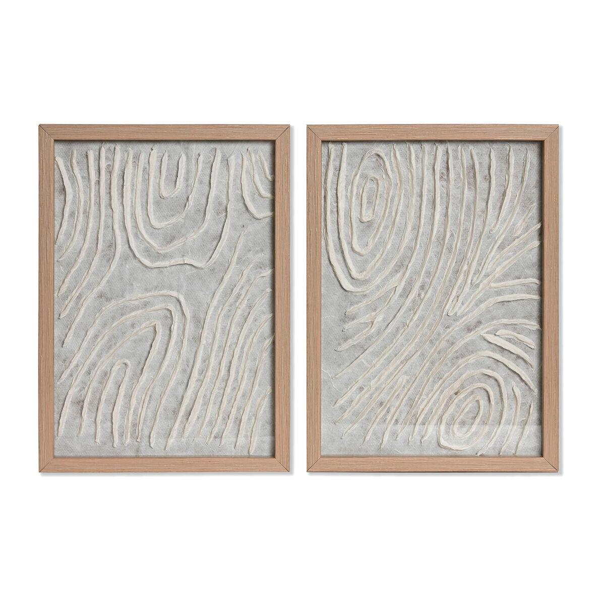 Juego de 2 cuadros Home ESPRIT Papel Cristal 25 x 2 x 35 cm