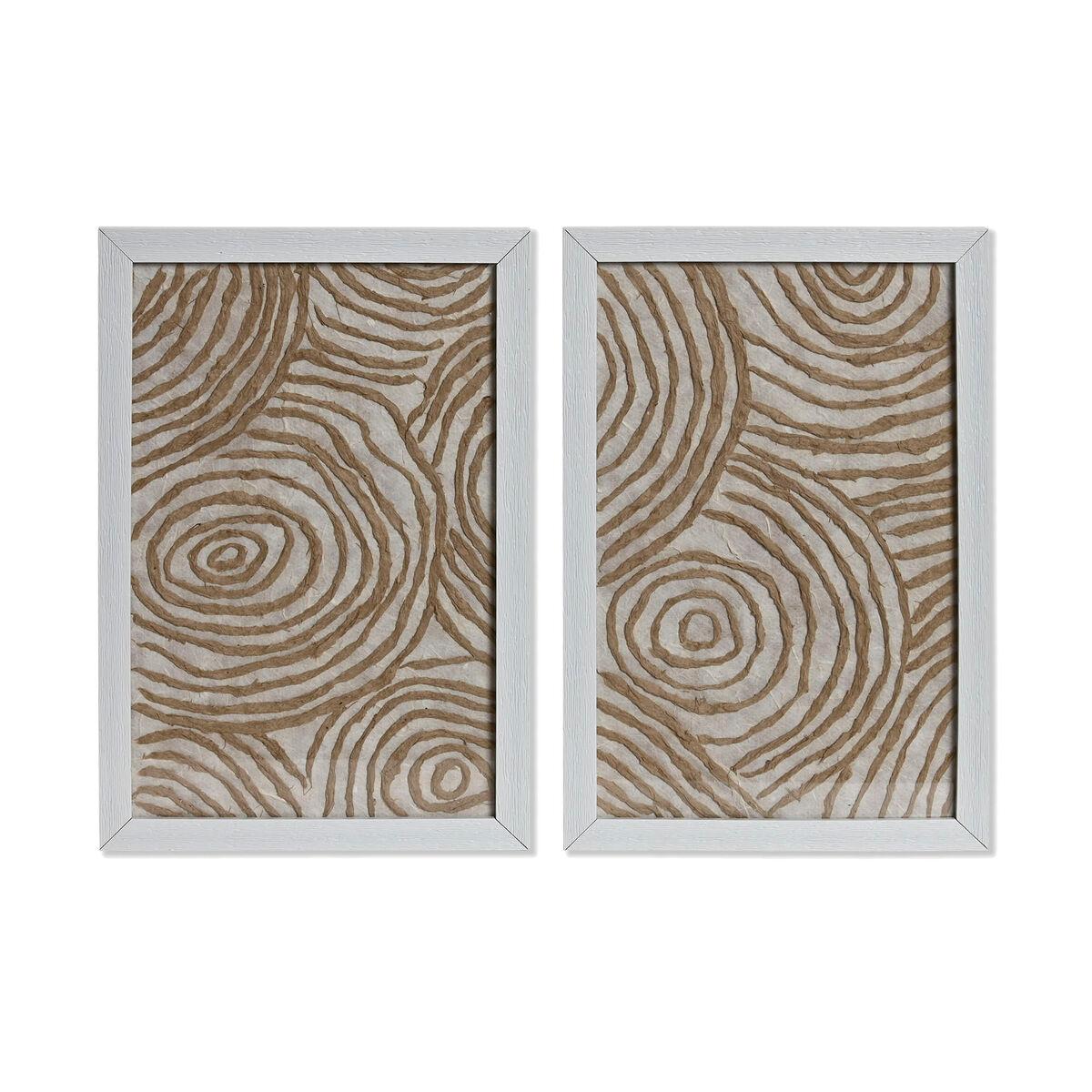 Juego de 2 cuadros Home ESPRIT Papel Cristal 20 x 2 x 30 cm