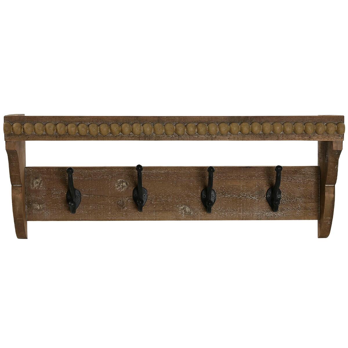 Perchero de Pared Home ESPRIT Marrón Negro Madera Metal 67 x 17 x 27 cm