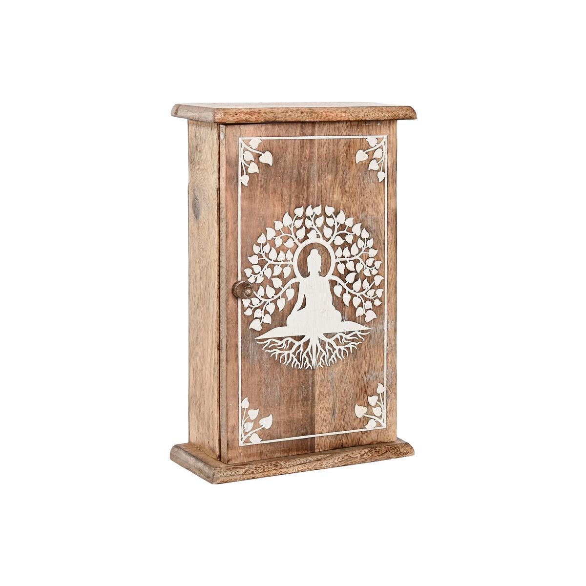 Armario de llaves Home ESPRIT Blanco Natural 18 x 7,5 x 28 cm