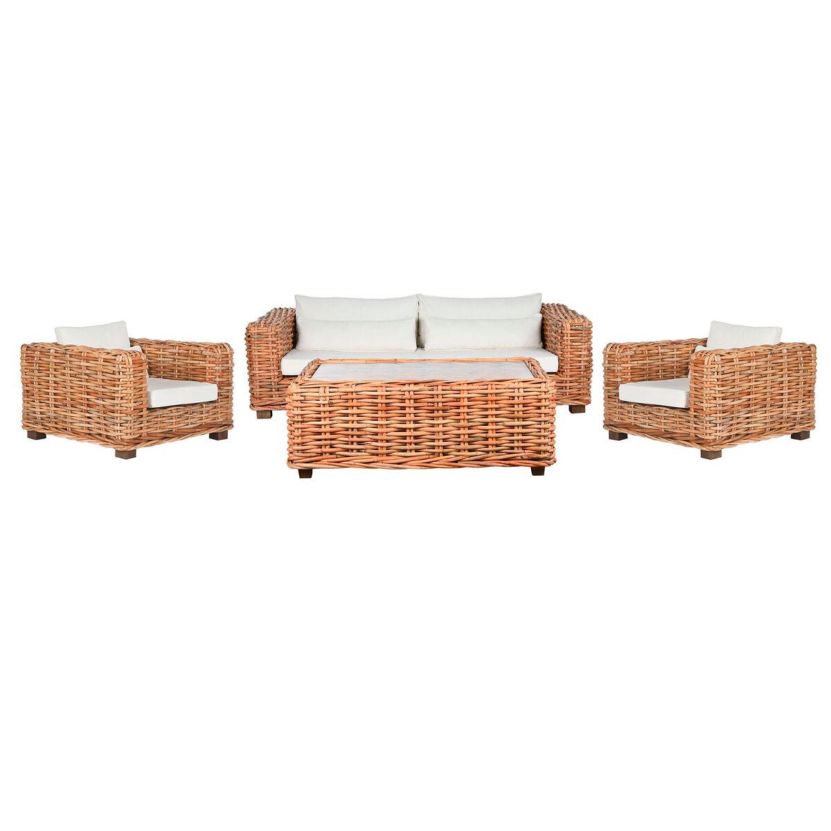 Sofá Home ESPRIT Beige Natural 220 X 98 X 64 CM (4 Piezas)