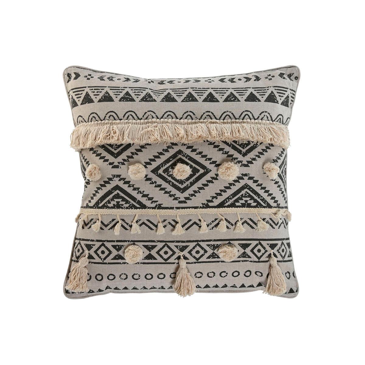 Cojín Home ESPRIT Blanco Negro Boho 45 x 8 x 45 cm