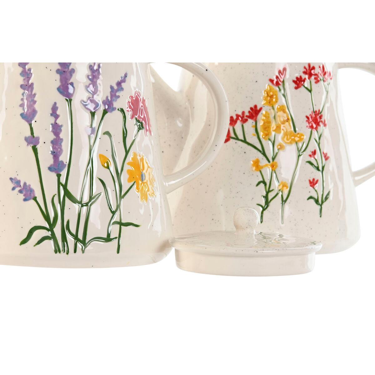 Tetera Home ESPRIT Multicolor Porcelana 900 ml (2 Unidades)