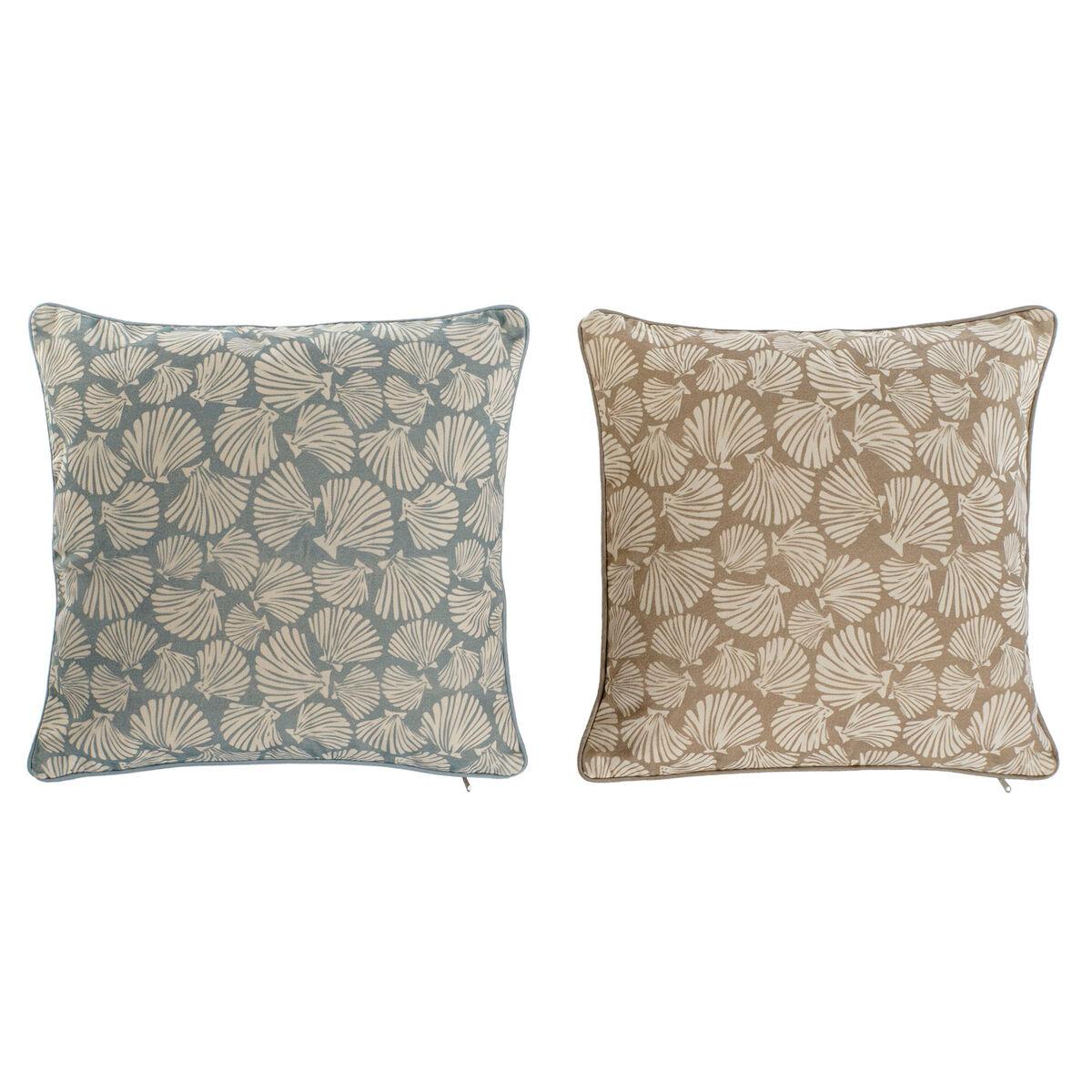 Cojín Home ESPRIT Azul Beige Mediterráneo 45 x 10 x 45 cm (2 Unidades)