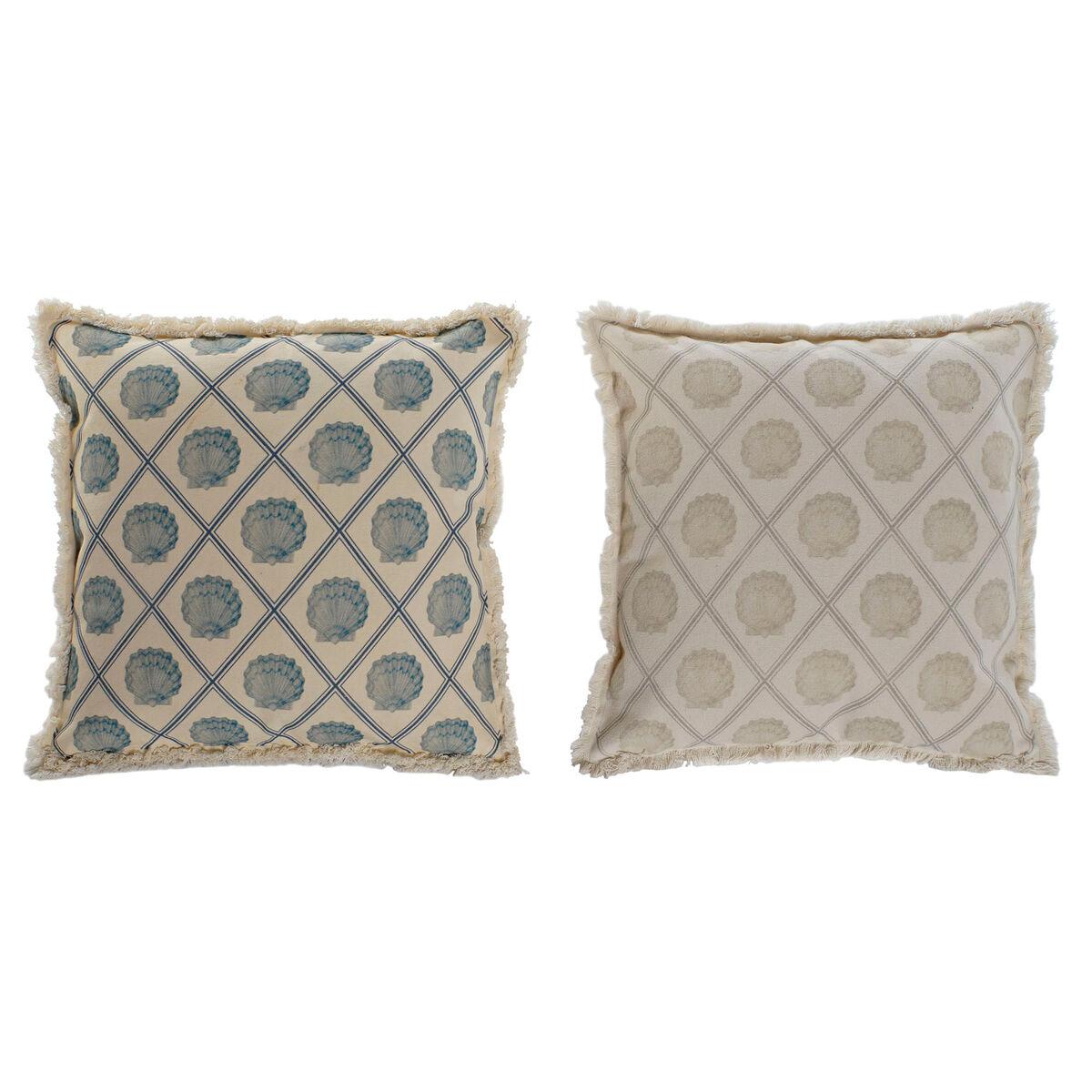 Cojín Home ESPRIT Azul Beige 45 x 10 x 45 cm (2 Unidades)
