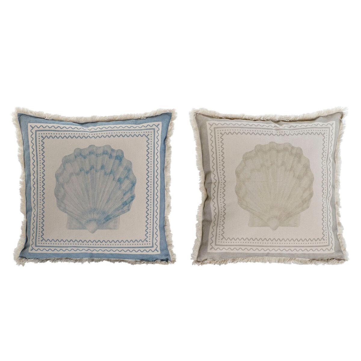 Cojín Home ESPRIT Azul Beige 45 x 10 x 45 cm (2 Unidades)