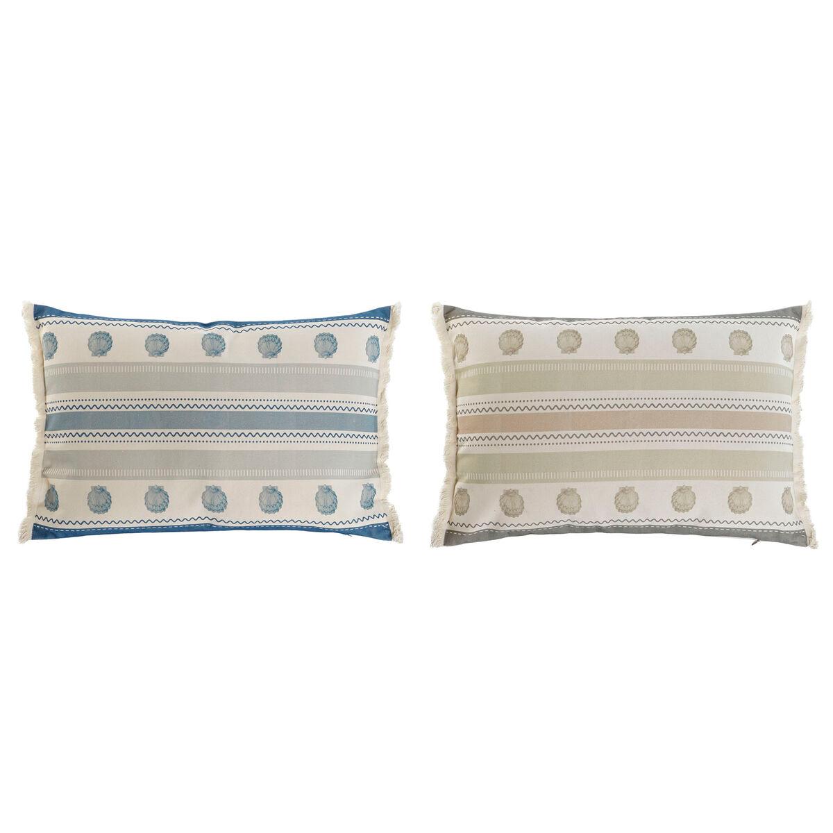 Cojín Home ESPRIT Azul Beige 60 x 10 x 45 cm (2 Unidades)