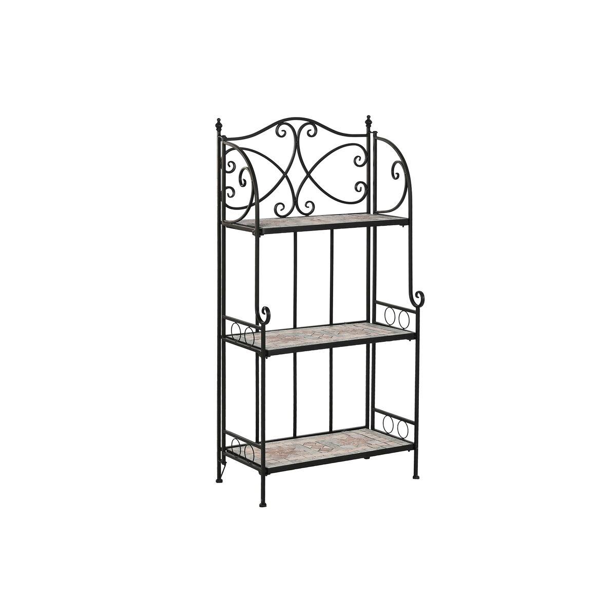 Estantería Home ESPRIT Negro Multicolor Cerámica Forja 3 Estantes 54 x 29 x 121 cm 58 x 31,5 x 117 cm