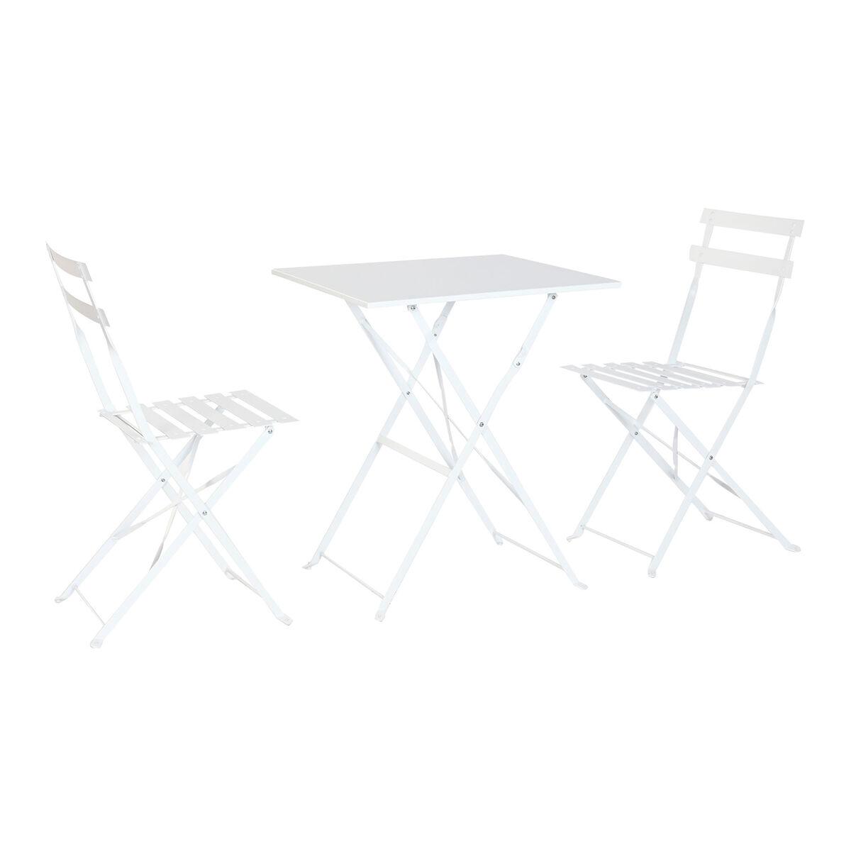 Conjunto de Mesa con 2 Sillas Home ESPRIT Blanco 60 x 60 x 71 cm
