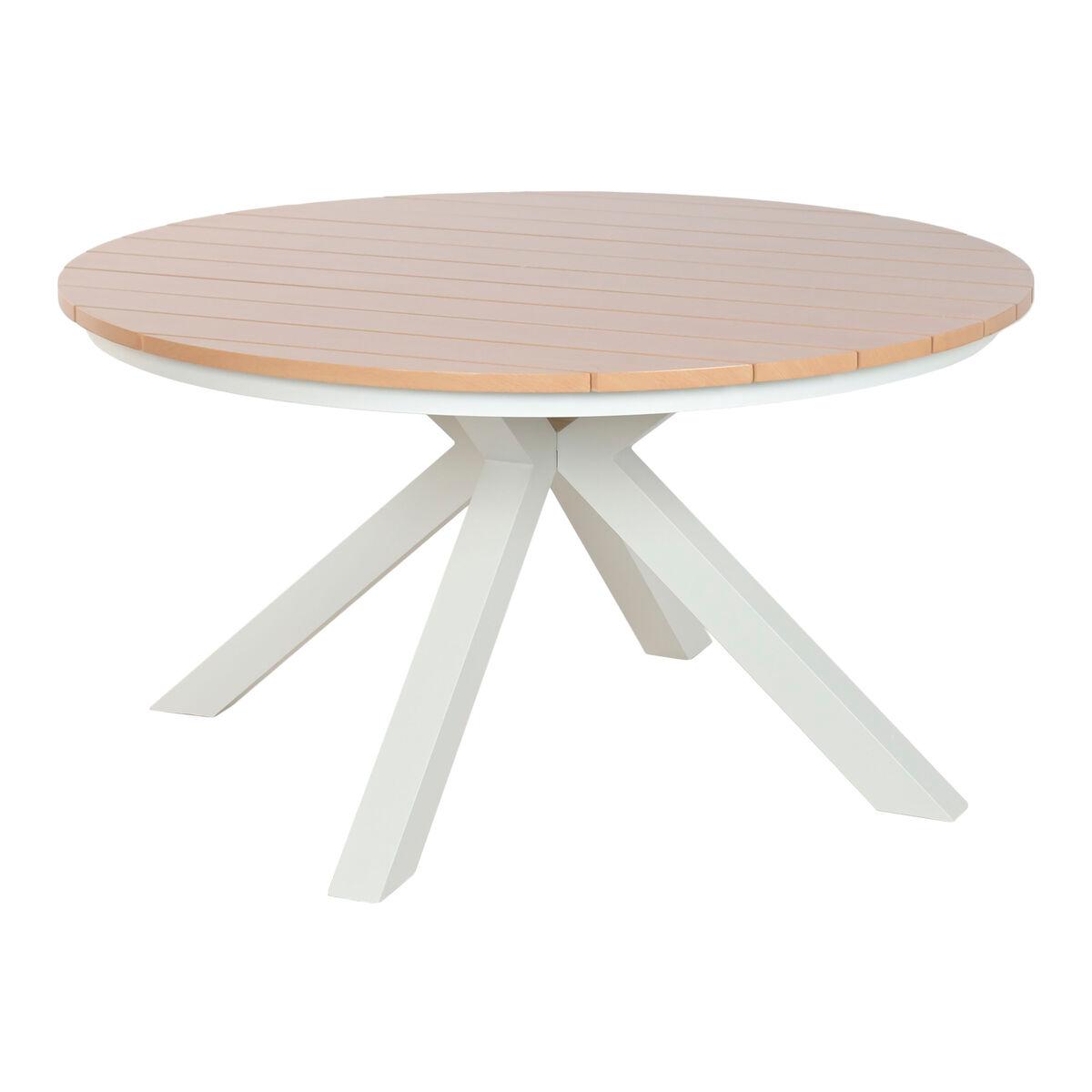 Mesa de Comedor Home ESPRIT Blanco Aluminio 140 x 140 x 75 cm