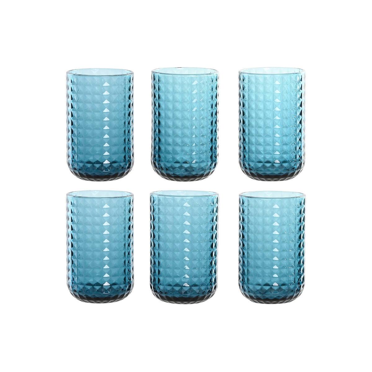 Set de Vasos Home ESPRIT Azul Cristal 420 ml (6 Unidades)