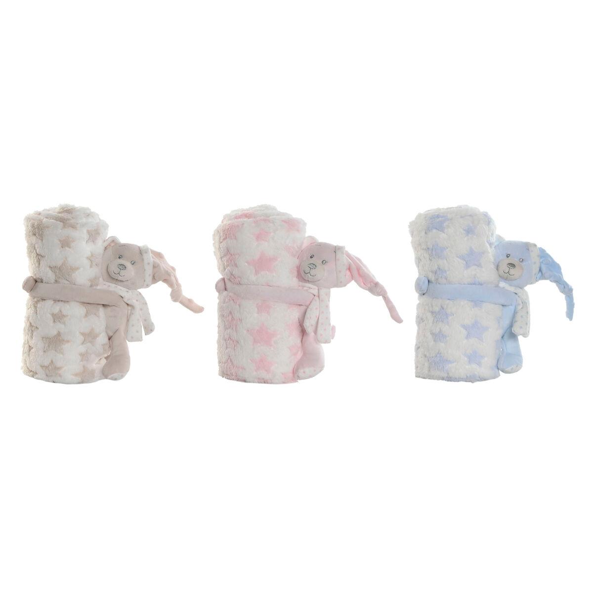 Set de Regalo para Bebé Home ESPRIT Azul Beige Rosa Poliéster (3 Unidades)