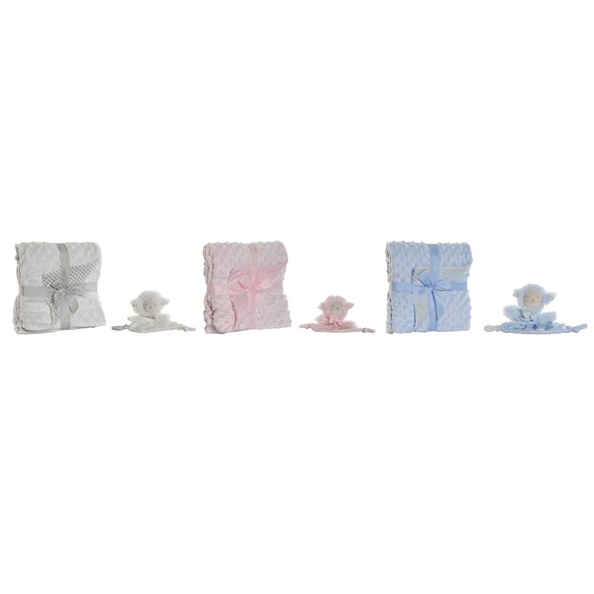 Set de Regalo para Bebé Home ESPRIT Azul Beige Rosa Poliéster (3 Unidades)