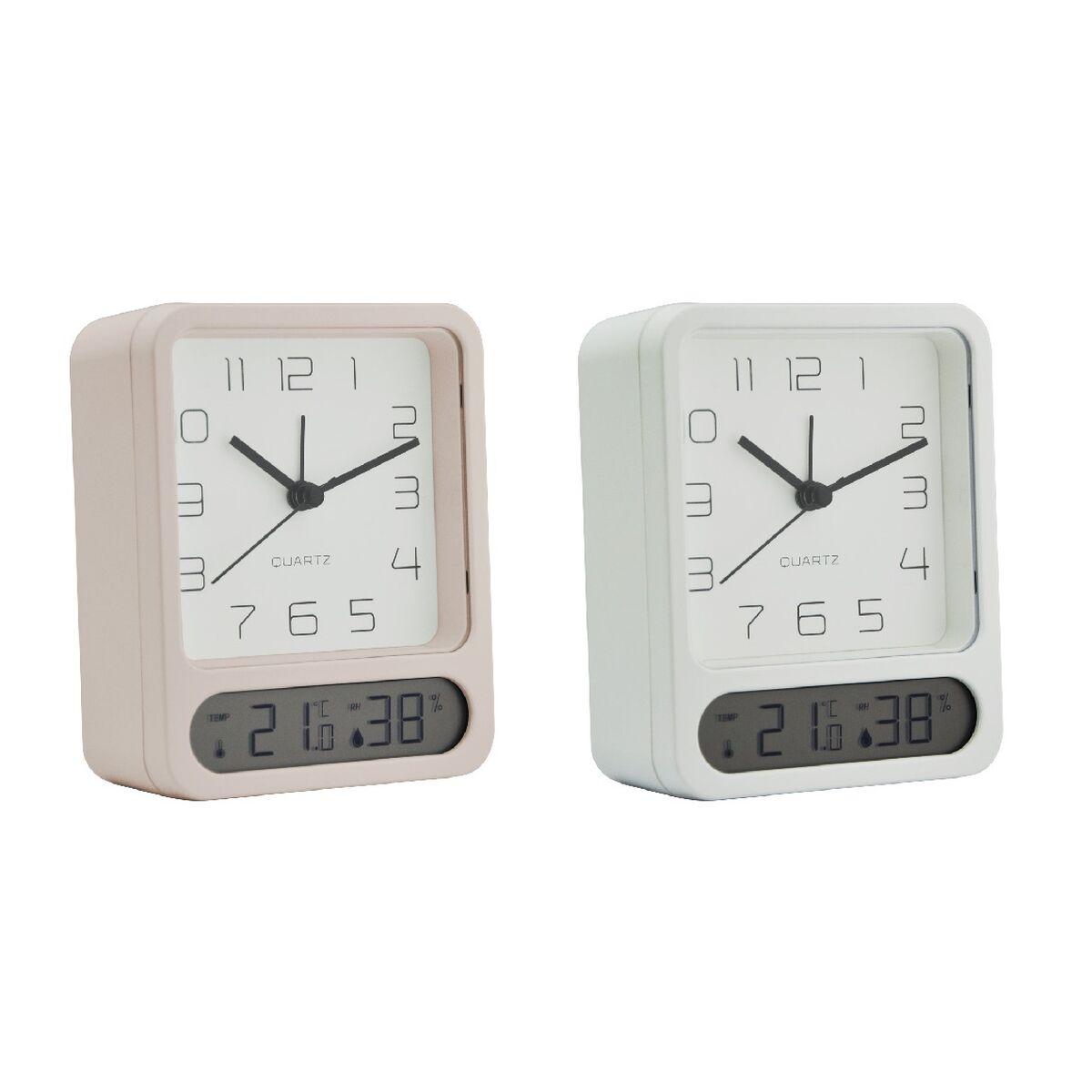 Reloj de Mesa Home ESPRIT Blanco (2 Unidades)