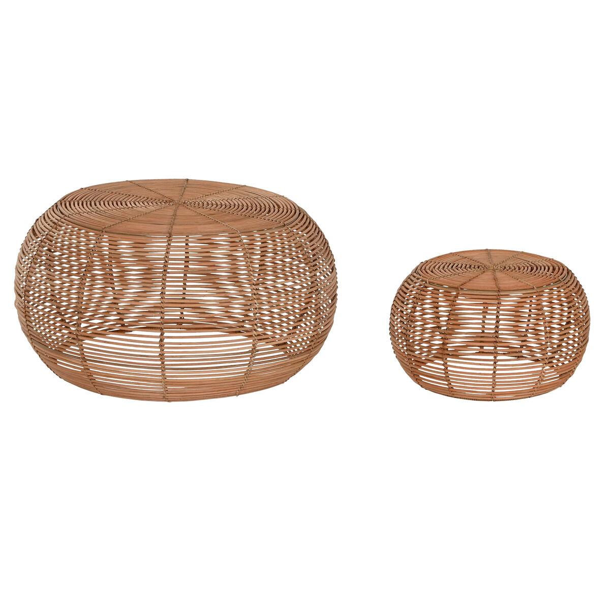 Juego de 2 mesas Home ESPRIT Natural 60 x 60 x 30 cm