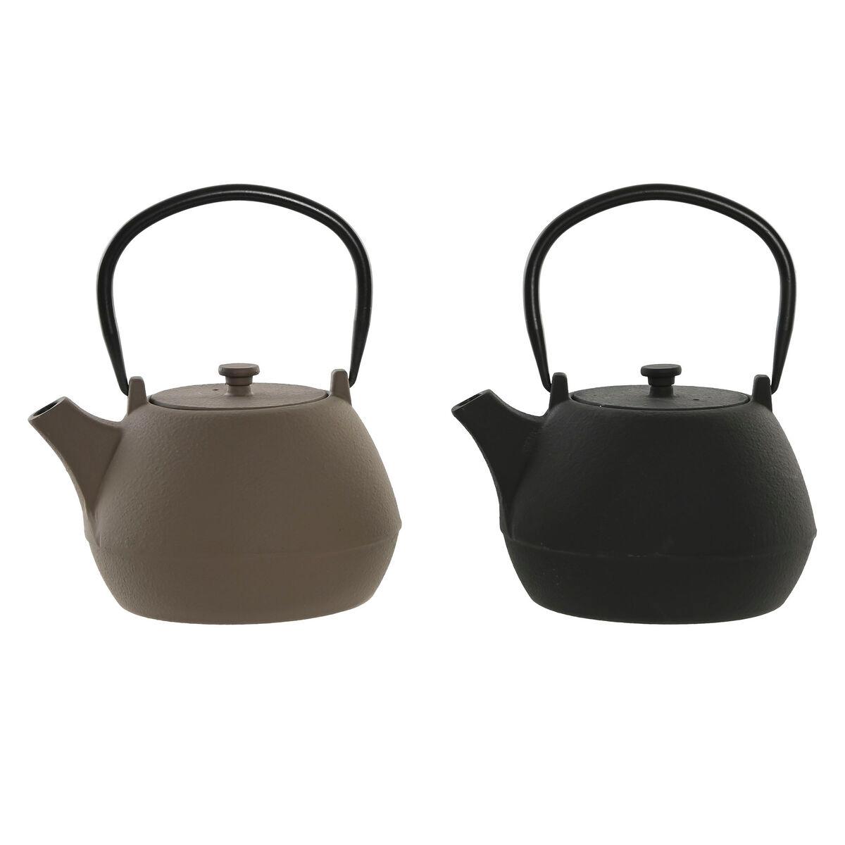 Tetera Home ESPRIT Negro Beige Acero Inoxidable Hierro 1,2 L (2 Unidades)