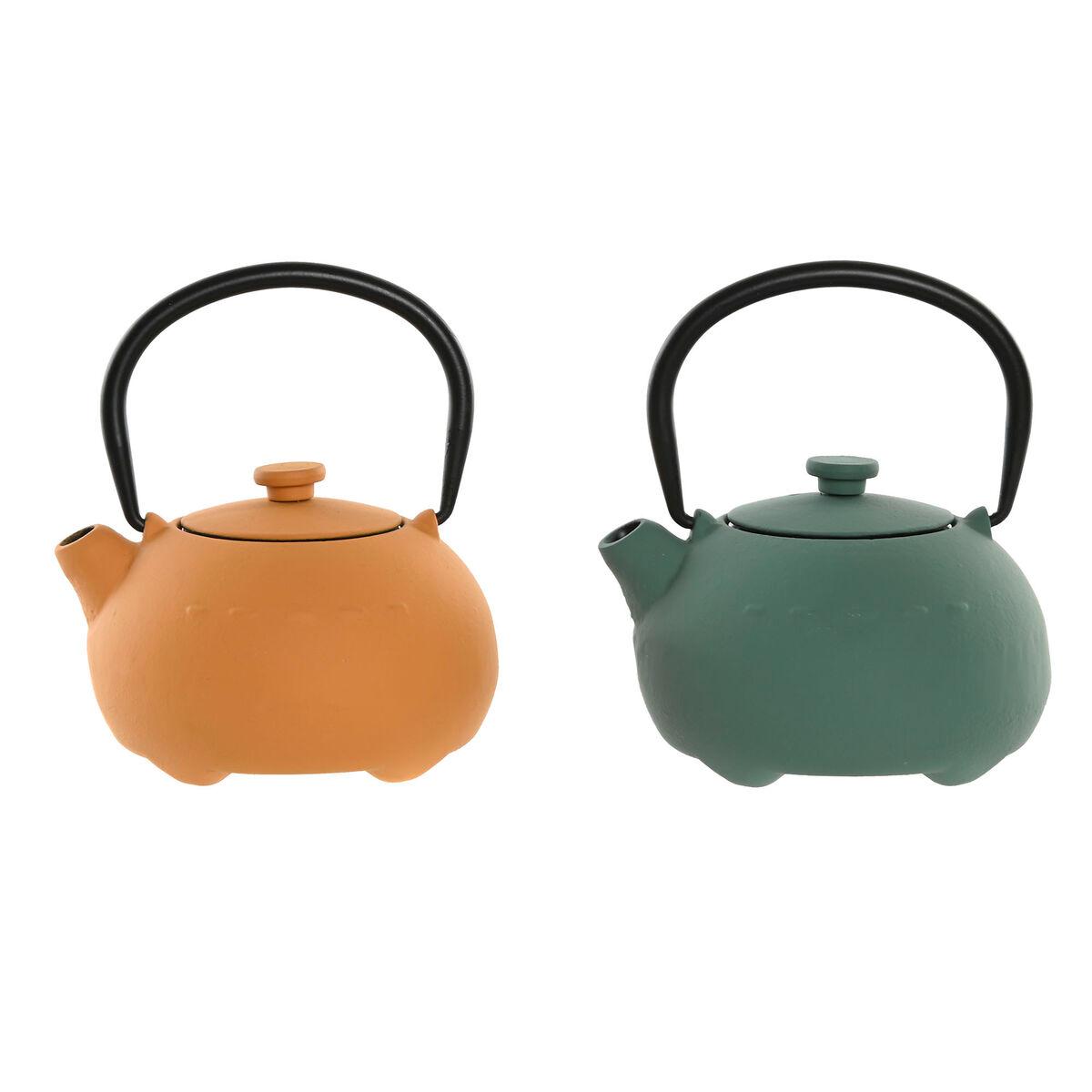 Tetera Home ESPRIT Amarillo Verde Acero Inoxidable Hierro 350 ml (2 Unidades)