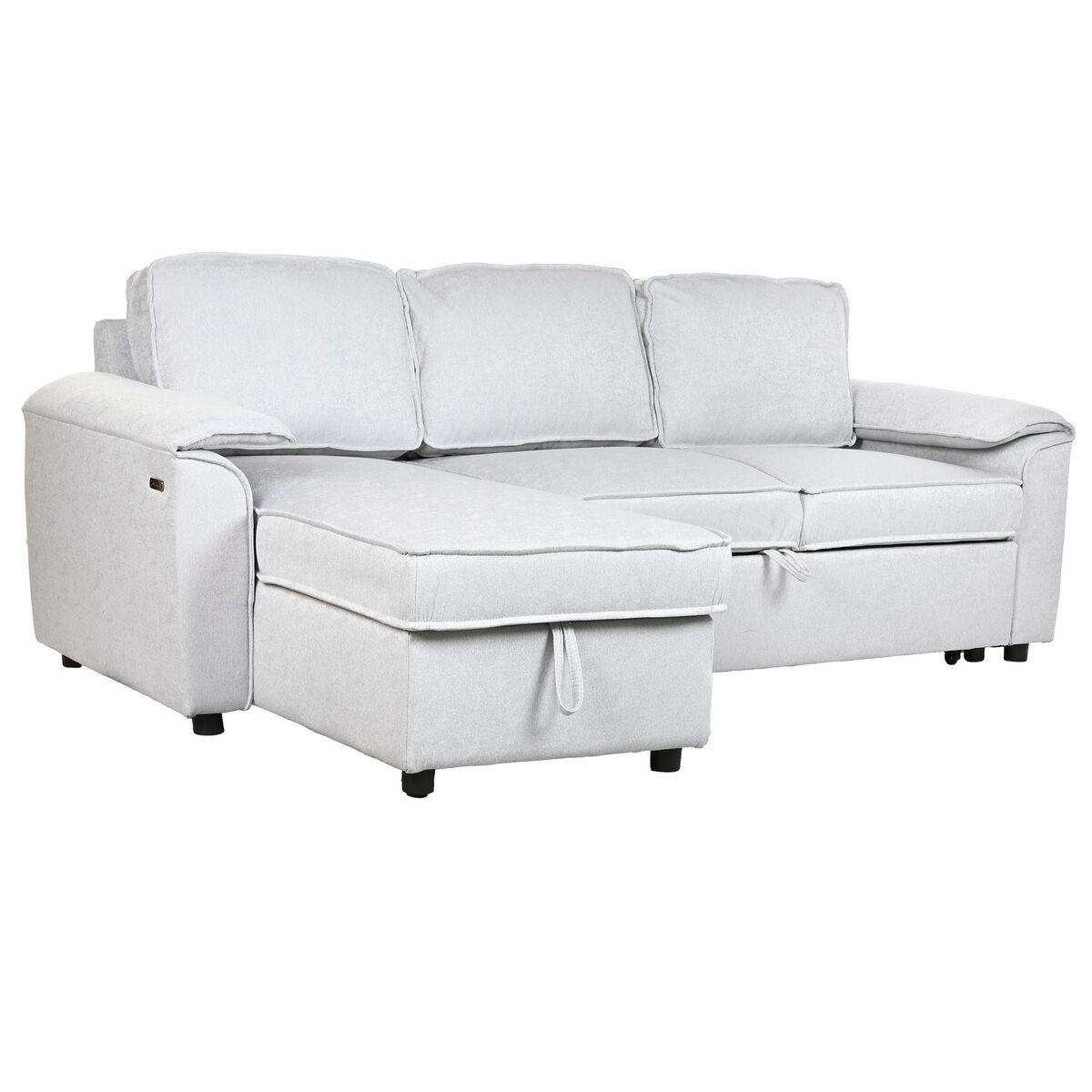 Sofá Cama Home ESPRIT Gris claro Moderno 220 x 153 x 88 cm