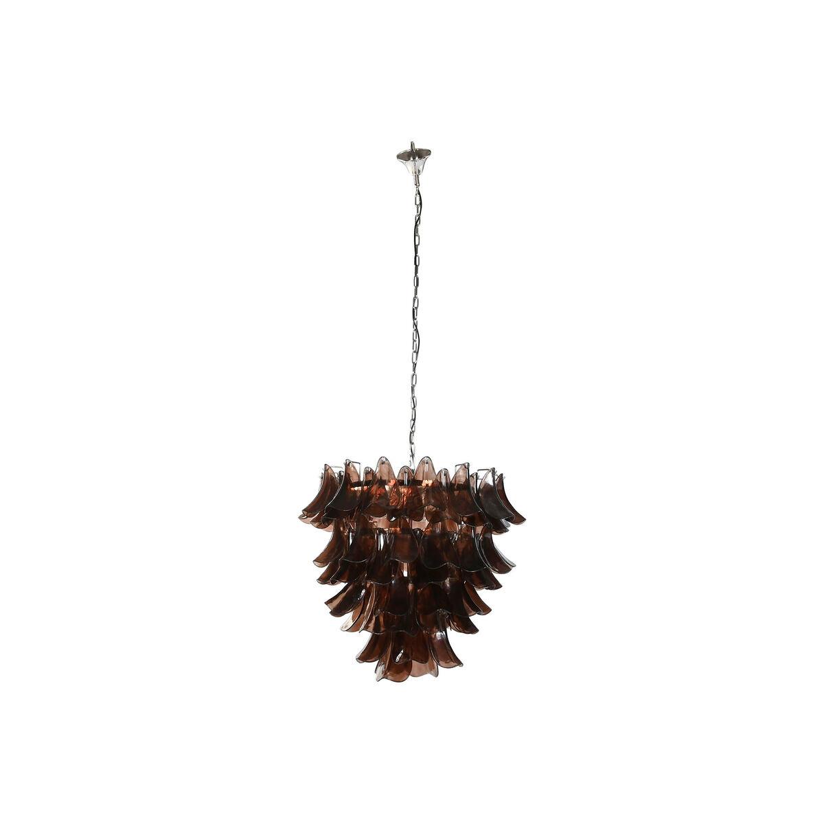 Lámpara de Techo Home ESPRIT Marrón Plateado Cristal Acero 25 W 80 x 80 x 80 cm