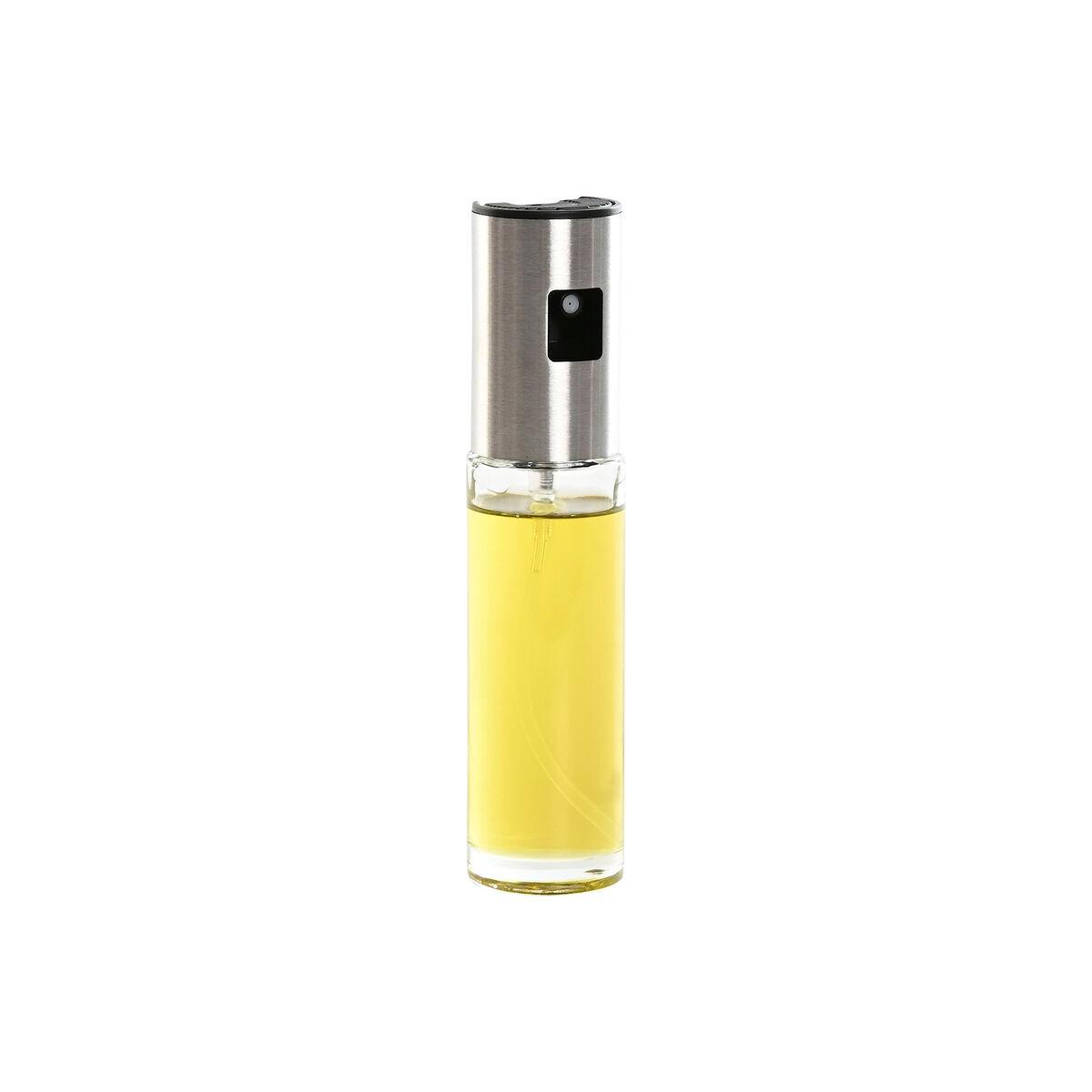 Aceitera Home ESPRIT Transparente Acero Inoxidable Cristal 100 ml 4 x 4 x 18,3 cm