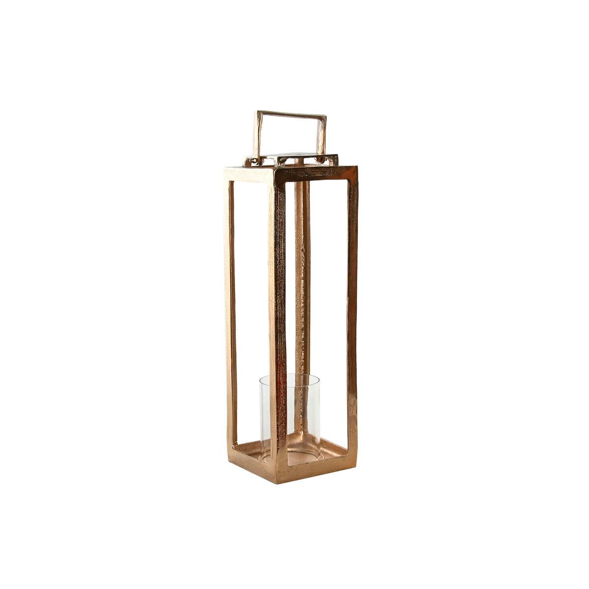 Farol Home ESPRIT Dorado Aluminio Cristal Moderno 20 x 20 x 74 cm