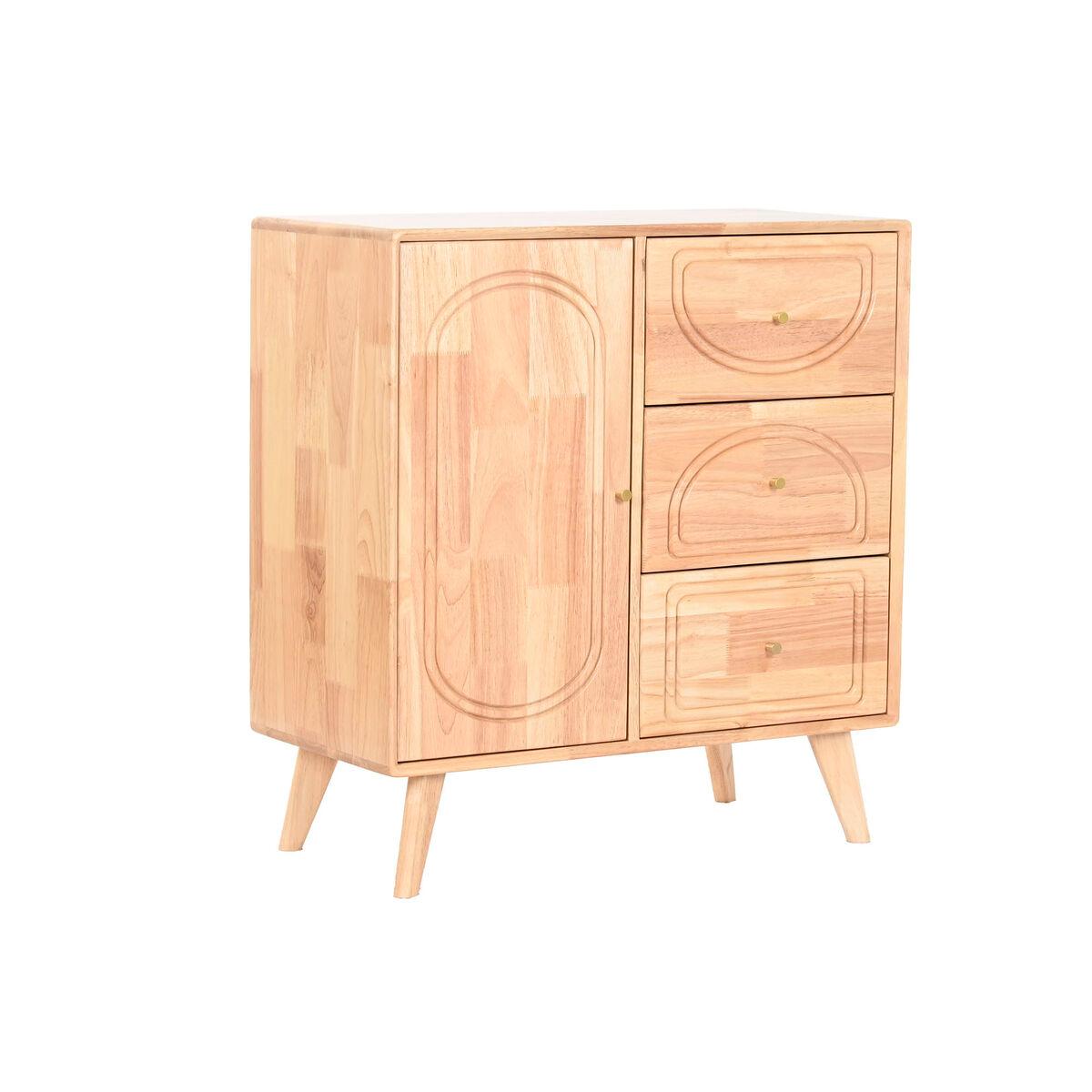 Aparador Home ESPRIT Natural Metal Ratán Madera de caucho 73,5 x 35 x 78 cm