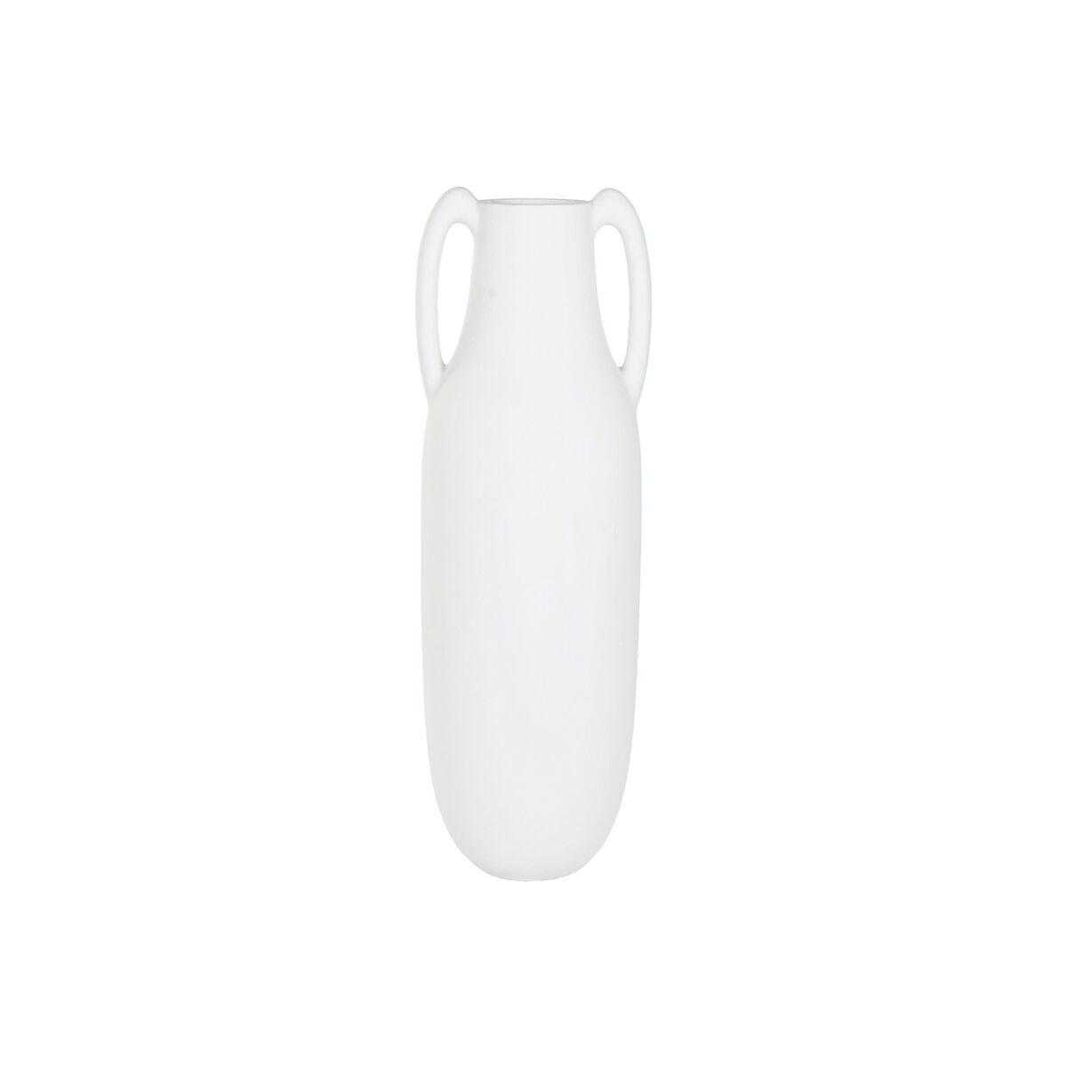 Jarrón Home ESPRIT Blanco Fibra 39 x 39 x 120 cm
