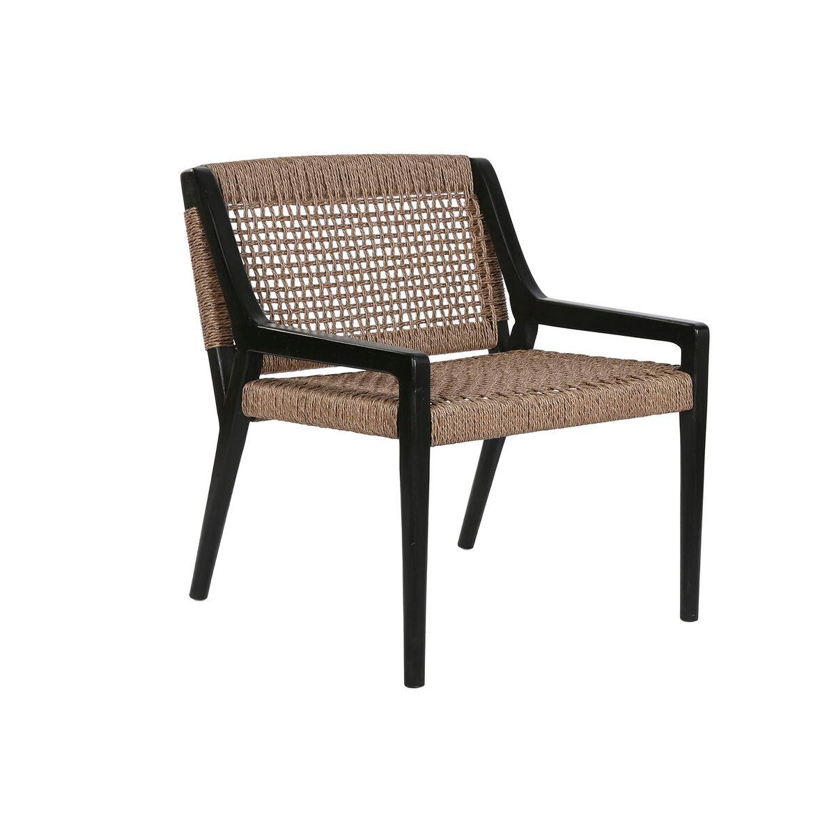 Butaca Home ESPRIT Negro Teca Fibra sintética 65 X 62 X 72 CM