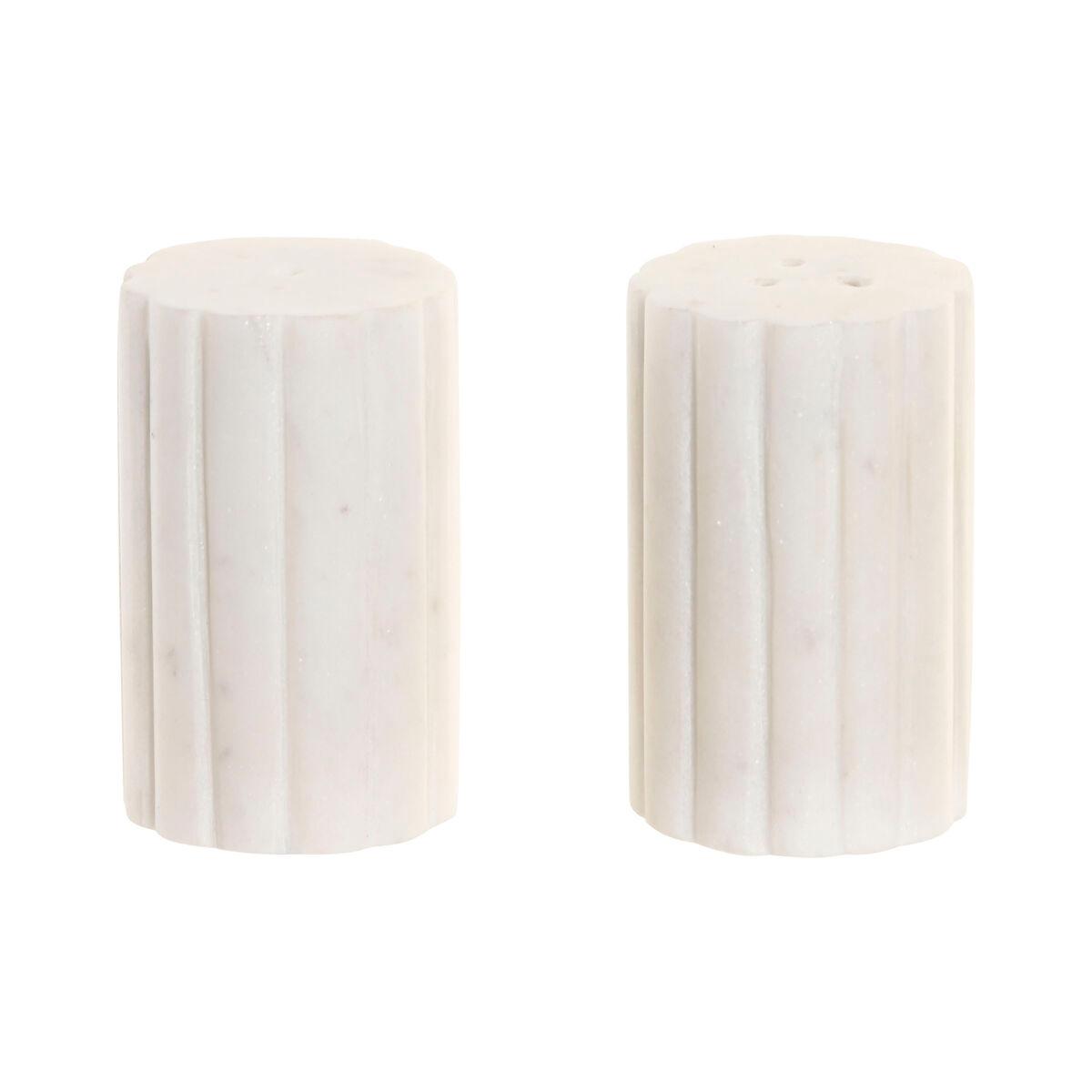 Salero y Pimentero Home ESPRIT Blanco Urbano 4,5 x 4,5 x 8 cm
