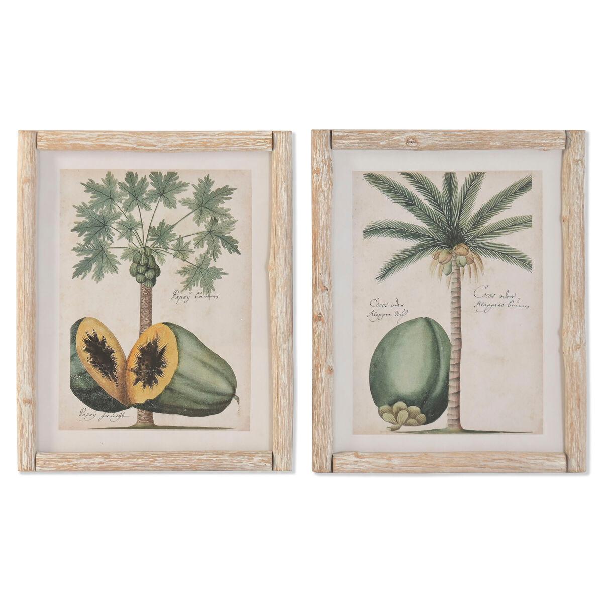 Cuadro Home ESPRIT Cristal Abeto 40 x 3,5 x 50 cm (2 Unidades)