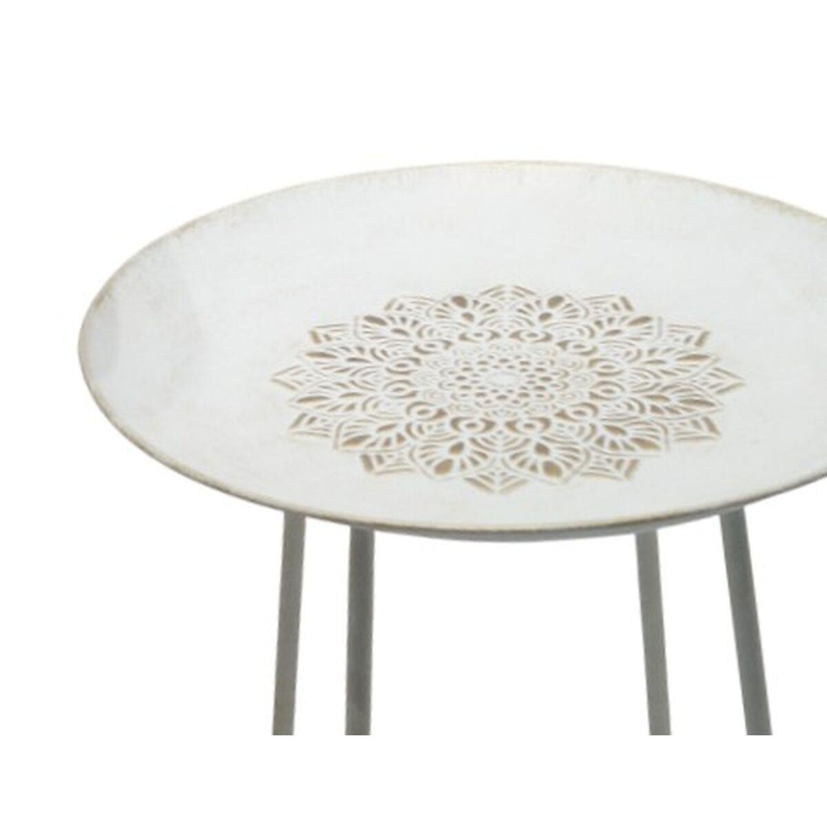 Mesa auxiliar Home ESPRIT Blanco Dorado 48 x 48 x 66 cm